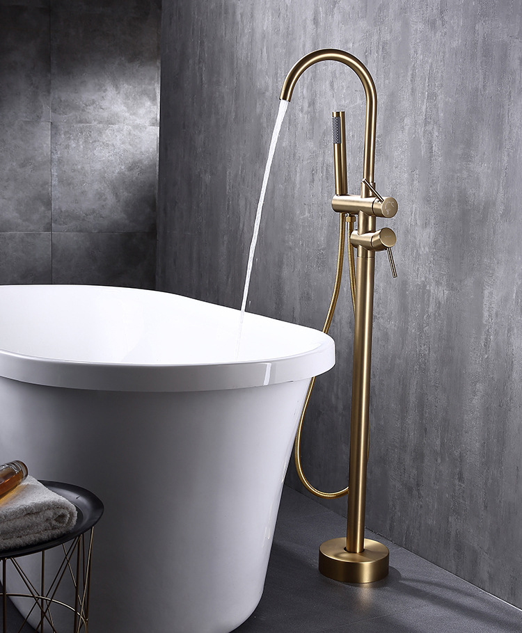 Factory direct sales of floor-standing faucets, bathroom floor-standing concealed installation, pre-embedded cold and hot exposed bathtub faucets undefined