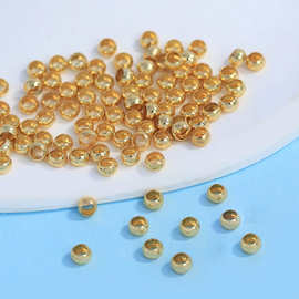 批发定位珠镀18K真金保色可夹扁固定珠收尾扣diy手工饰品配件材料