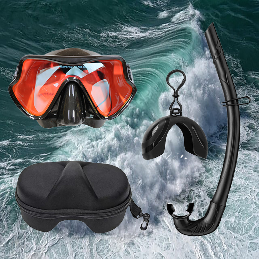 New Colorful Snorkeling Mask Diving Goggles Full Dry Silicone Diving Mask Men's and Women's Swimming Glasses Coated Lenses