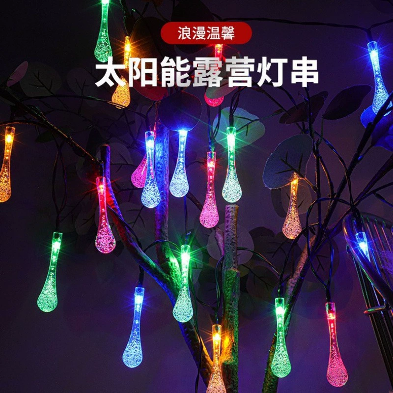 Светодиодный солнечный светильник в форме капли воды, уличный водонепроницаемый светильник для балкона, двора, атмосферный пузырьковый светильник, рождественское украшение, световая гирлянда