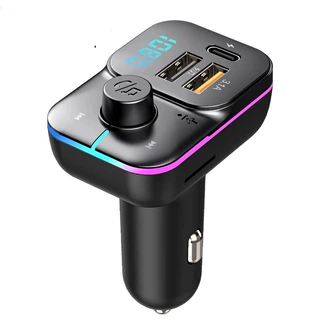 C24S车载mp3插卡/U盘音乐播放氛围灯效PD25W快充蓝牙免提fm发射器