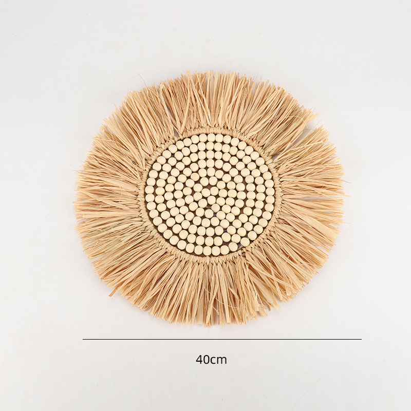 Cuerda de cáñamo retro espejo redondo artístico nórdico cama y desayuno cuarto de baño colgante de pared fotografía de celebridades Internet vestidor belleza espejo