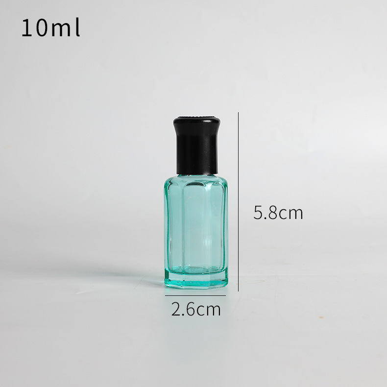 Botella de bola de rodillo de 10ml botella de perfume de aceite esencial de vidrio engrosado colorido sub-botella de viaje pequeña botella vacía botella de cuentas de muestra de masaje