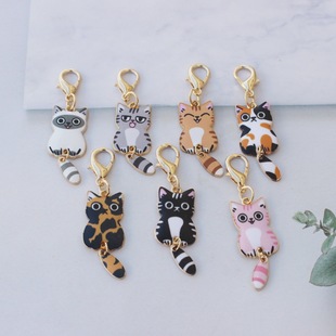 Cross-border Explosions Kitten Activity Tail Pendant Keychain Bag Pendant U Disk Headset Pendant Ladies Keychain