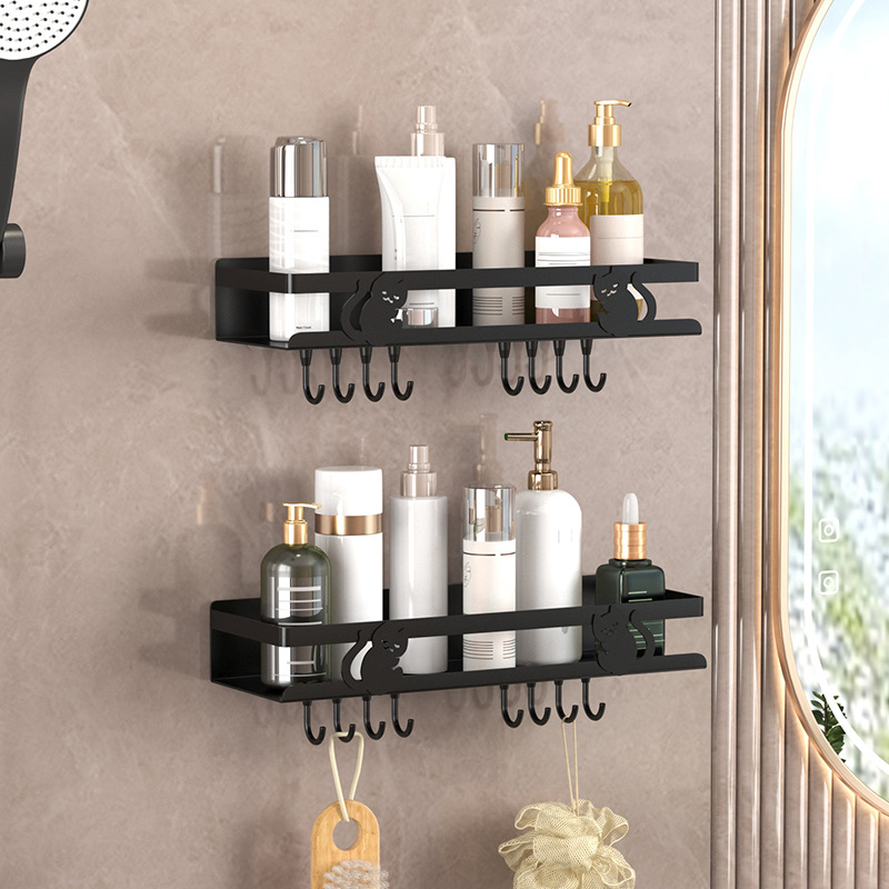 Bathroom Storage Rack, Elevated, No-Drill Wall-Mounted Shelf for Restroom, Toilet, and Washbasin, High-End Storage Shelf