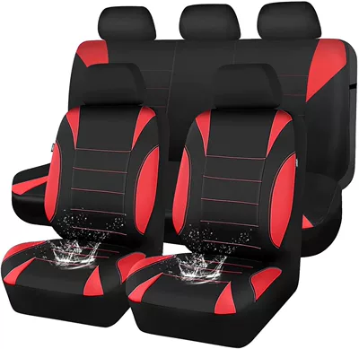 Pu Single-Line Crescent Leather Style Universal Car Seat Cushion Cover Amazon Temu Car Seat Cover (Universal seat cover) - red-2-piece-set-single-seat