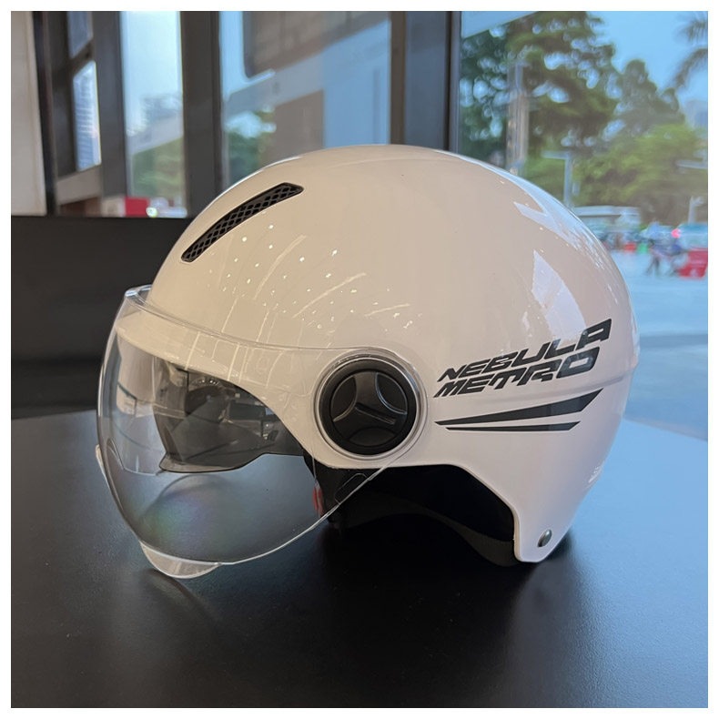 Dual-lens electric vehicle helmet, C national standard certified half helmet for motorcycles and electric scooters, sun-protective, stylish and cool summer hat for men and women, new