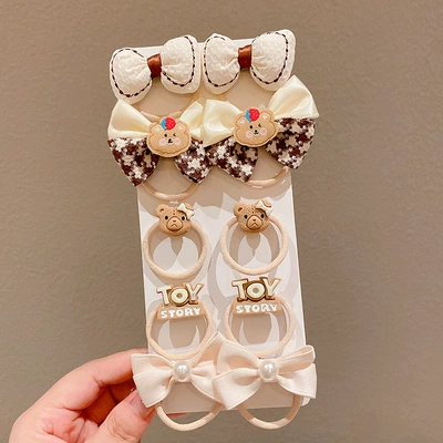 rubber band hair rope tie hair – Saç üçün rezinlər - f8179-4-bear-toy10-set-opp-bag