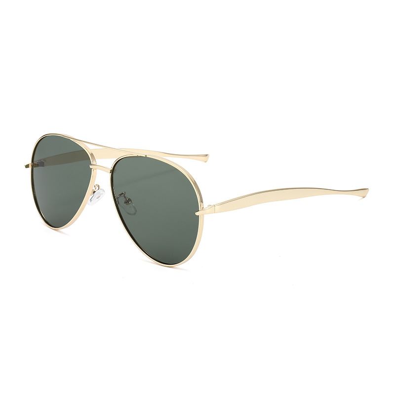Metálico de doble haz piloto gafas de sol personalidad transfronteriza conducción gafas de sol conductor anti-UV gafas de sol