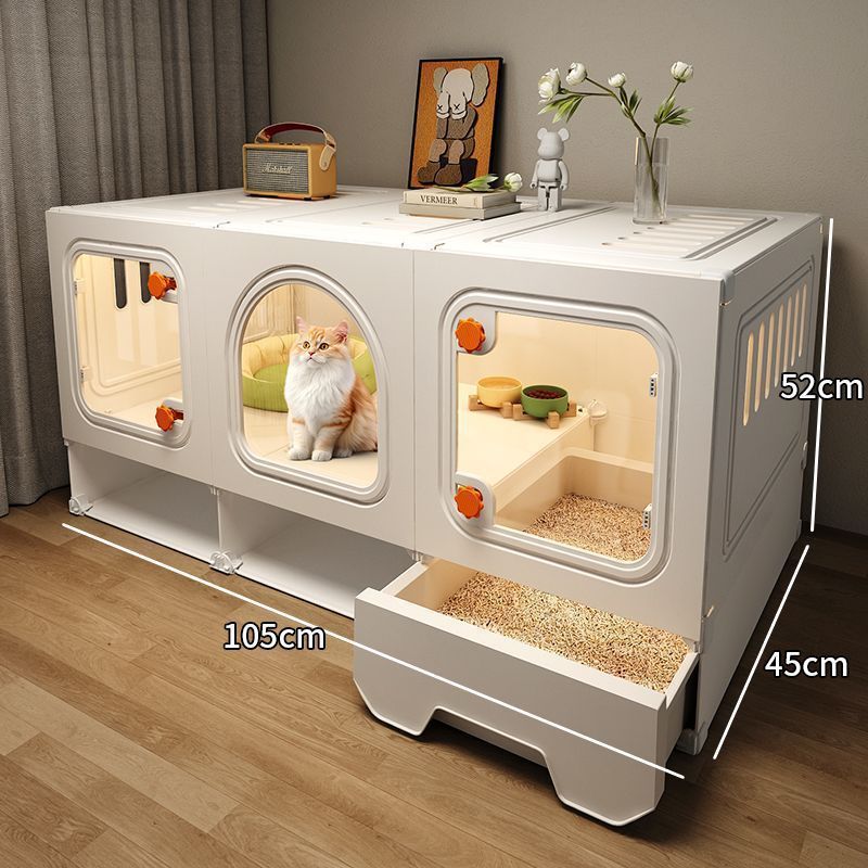 キャットヴィラ 猫ケージ 1LDK 1バスルーム 猫の巣とトイレが一体化した家庭用屋内スペースをとらない小さなアパート|undefined