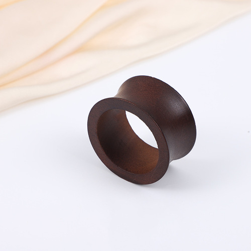 【Same Style Low Price】Wooden Napkin Ring Holder, Simple Creative Fashion Compliant Hotel Western Restaurant Table Setting Napkin Ring Fabric Ring