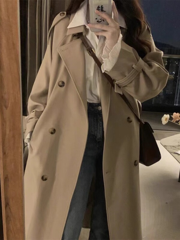 Stunning Khaki Trench Coat for Women, New Autumn Korean and British Style, High-End Feel, Petite Size