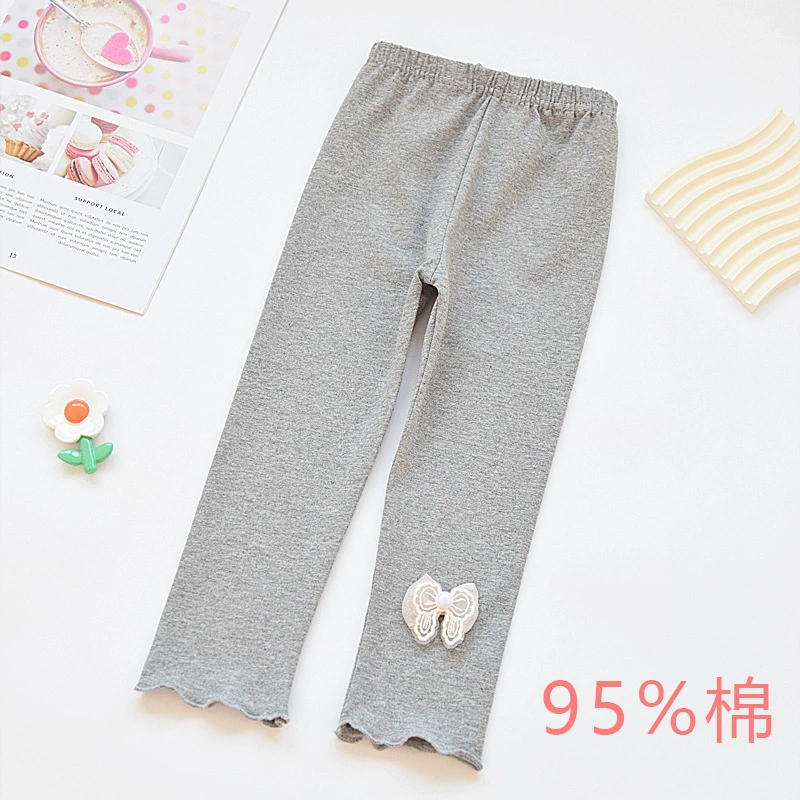 Leggings, summer thin white children's trousers, combed cotton