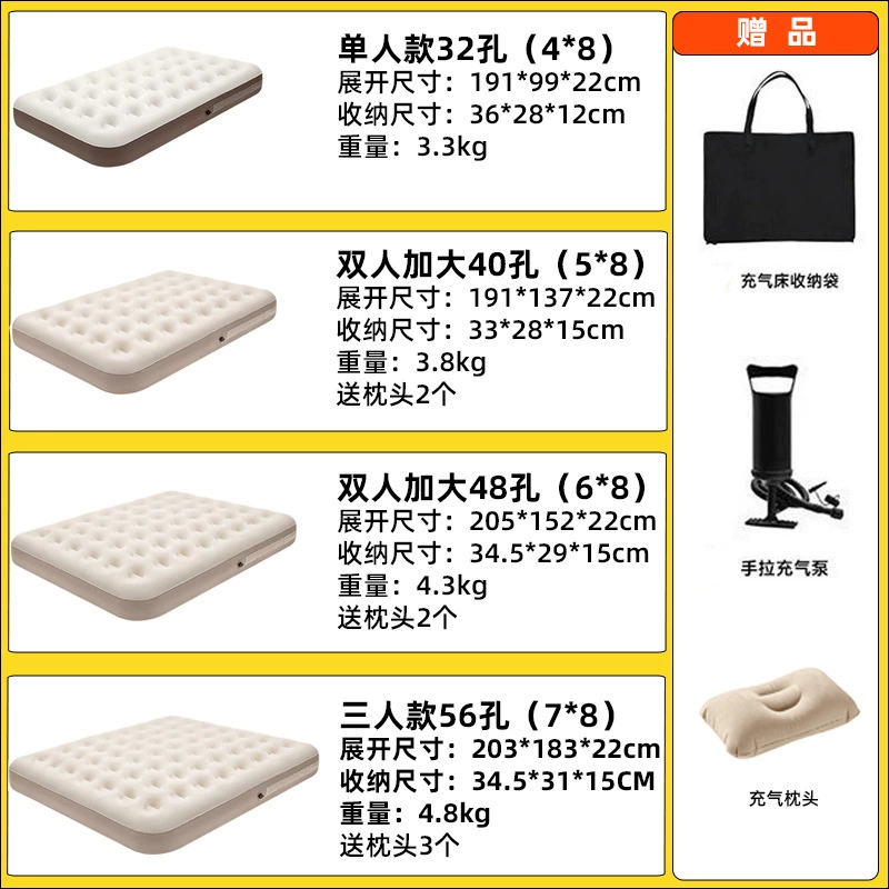 Automatic Inflatable Mattress (Joy in Nature) — Increased Thickness, Soft Heel, Multi‑size