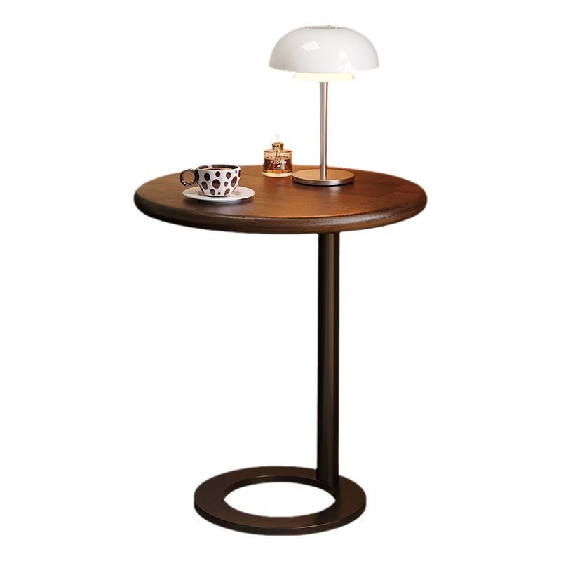 Sofá de madera, tabla lateral, sala de estar para el hogar 2024 nuevo estilo medieval, mesa de té redonda, mesa pequeña