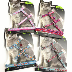 ペットの猫の牽引縄の夏の脱落防止のベスト式のアンドロメダの新型の工字型の猫の縄は猫の縄の胸の帯を散歩します。