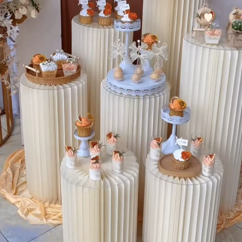 Новый складной бумажный цилиндрический десертный стол свадебный Roman Roman Road Приветственный район День рождения Вечеринка