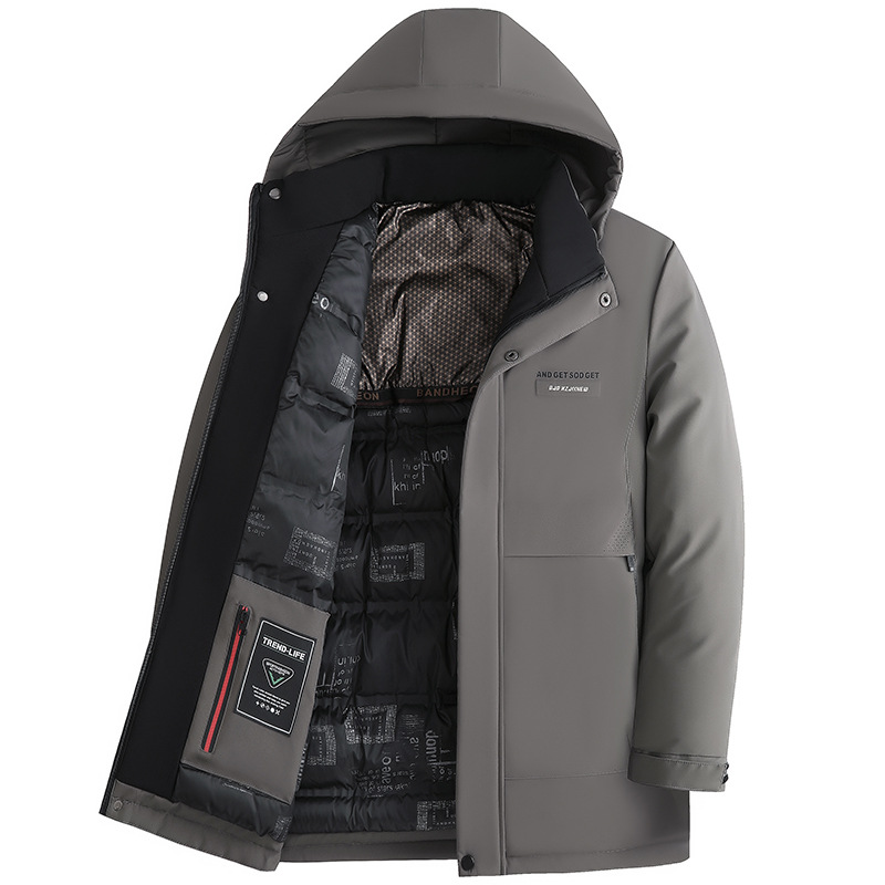 Abrigo de invierno chaqueta acolchada de algodón engrosada de los hombres cálido negocio casual abajo abrigo de algodón acolchado de media longitud abrigo de algodón acolchado ropa de invierno para papá