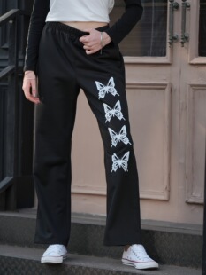 U 18191 Bow Print Sweatpants ����ӡ���\��ѝ �W���羳���R�d��