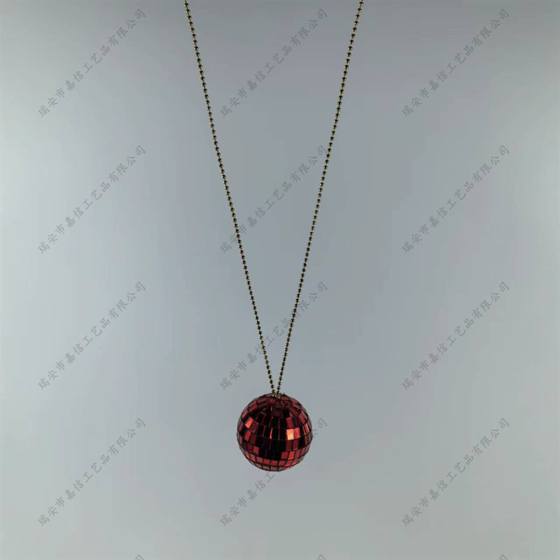 Collar tipo bola de discoteca con efecto láser colorido, decoración colgante para fiestas o Navidad