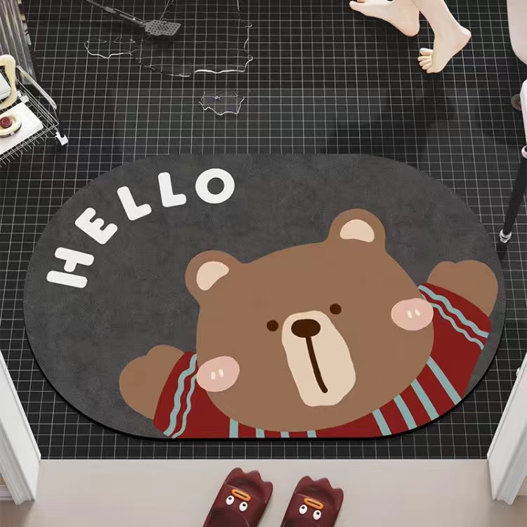 Cariñosa alfombra de barro de diatomeas para gatitos, estera de baño de forma especial, estera de baño antideslizante, estera de pie antisucia