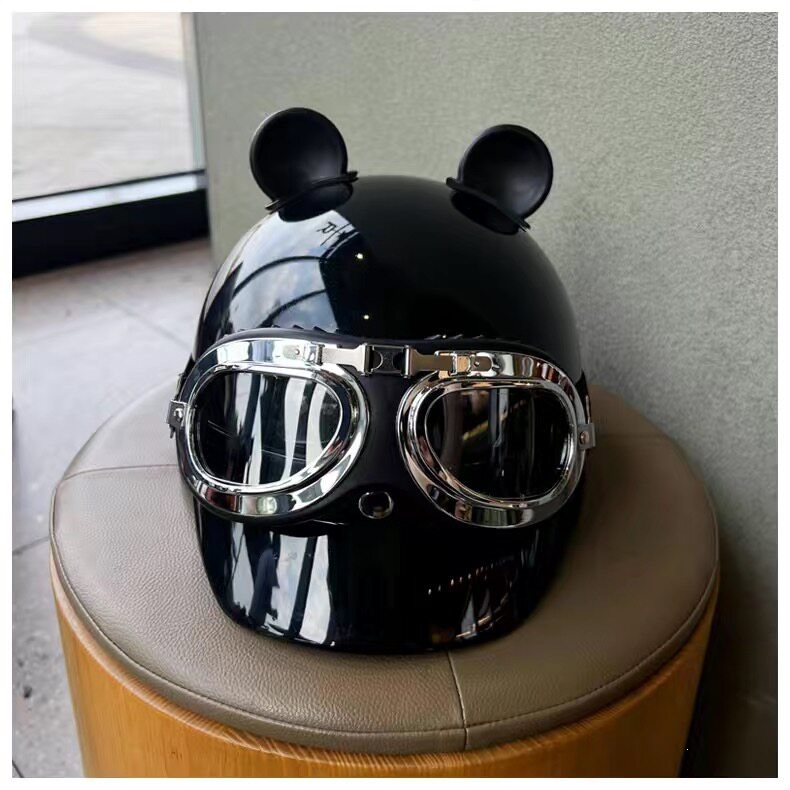 Suitable for vintage helmets, 3C certified, personalized for men and women, electric vehicle half helmet, suitable for all seasons, summer sun protection and safety