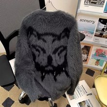 ��ʽ�羳ˮ����ë����Ů������֯�ﶬoversize����ë��֯�г��