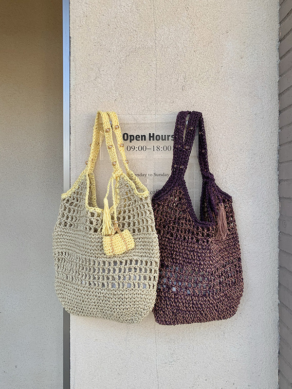 新しい小さな新鮮な中空織り感わら織りファッションイントレンドレディースバッグショルダーバッグハンドバッグ|undefined