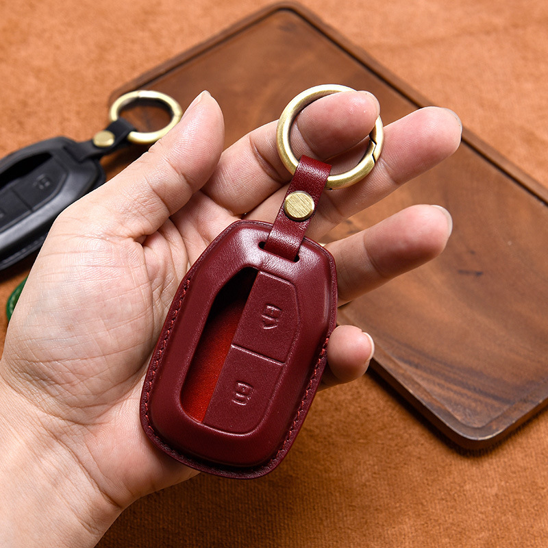 Suitable for Indian Challenger Leather Key Case Retro Motorcycle Remote Control Handmade Cowhide Key Case
