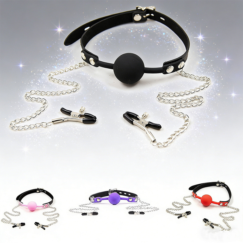 Cross-Border Silicone Oral Ball Sm Erotic Couple Sexual Intercourse Oral Restraint Training Toys Adult Sex Toys Dropshipping