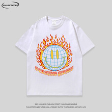 美式街头字母city boy短袖T恤男女街头嘻哈潮牌学院风上衣tee跨境