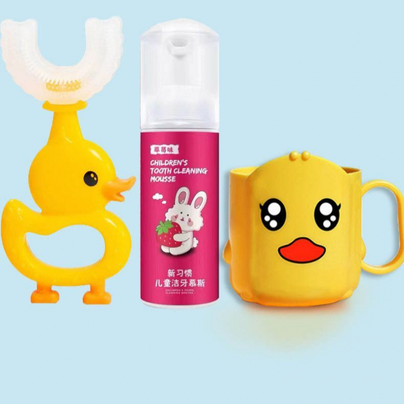 & ベビーソフト毛乳歯ブラシ 0-3 シリコーンマニュアルかわいい子供用歯ブラシ幼児 1-3 歳 U 字型歯ブラシ|undefined
