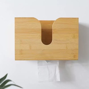 Factory Direct Supply Wooden Wall-Mounted Tissue Box, Wall-Mounted Punch-Free Tissue Box, Multi-Scenario Use