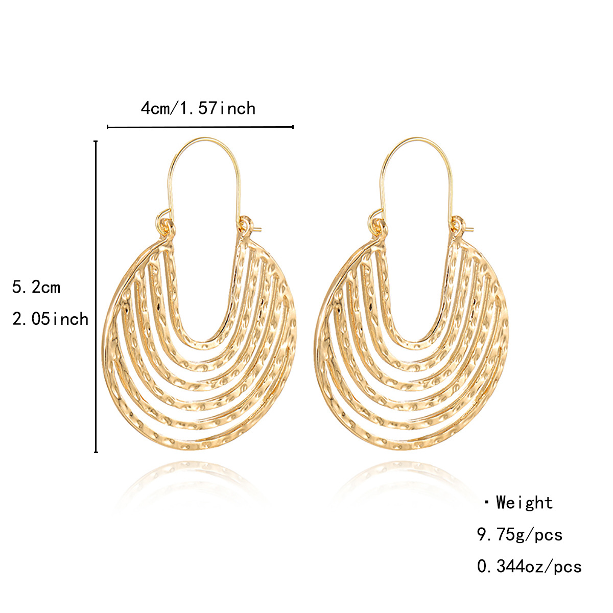 Kenjie Moda europea y americana Atmósfera Oro Pendientes de flores tridimensionales Temperamento Metal Pendientes de pétalos multicapa Pendientes de fiesta