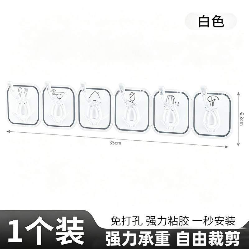 Gancho transparente gancho pegajoso gancho sin costuras detrás de la puerta Cuarto de baño Cocina adhesivo fuerte gancho sin clavos fábrica al por mayor