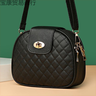 New Crossbody Korean Style Fashionable Rhombic Women's Bag Three-Layer Small Round Bag Popular Women's Large Capacity Super Cheap Bag