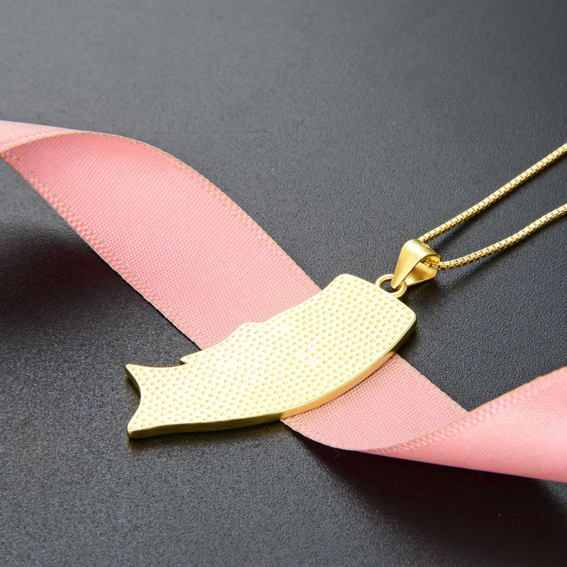 Nuevo cross-border 925 plata esterlina dibujos animados Koi collar de colgante de goteo de aceite nicho femenino sentido de diseño de accesorios de carpa europea y americana