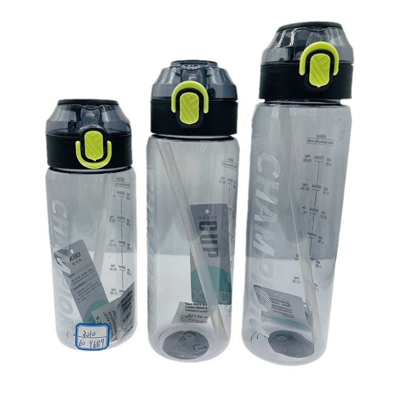 Xinbeidi taza de plástico verano adulto estudiante portátil paja 950ml con cuerda rebote cubierta deportes botella agua