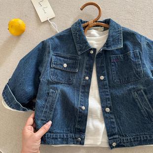 Children's Denim Shirt 2025 Autumn Style Boys' Japanese Style Label Casual Jacket Baby Kidsren's Spring & Fall Shirt Top Jacket