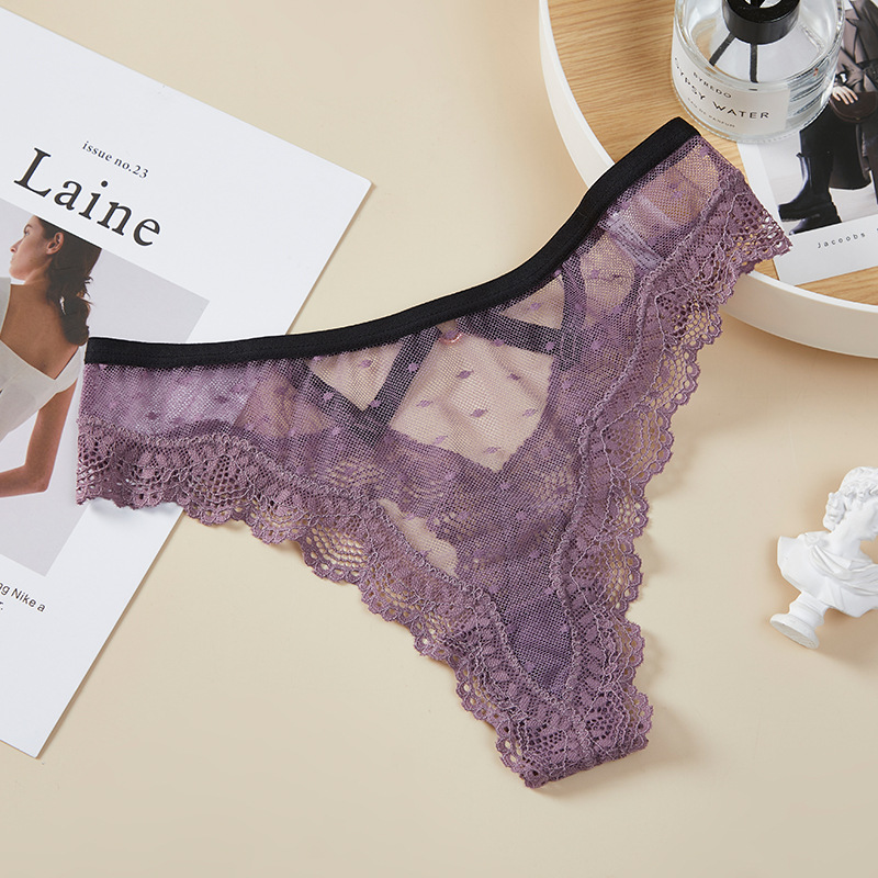 El comercio Exterior de Europa y América del cordón Tanga T pantalones las mujeres sin fisuras tentación sexy Plus size malla transparente ropa interior