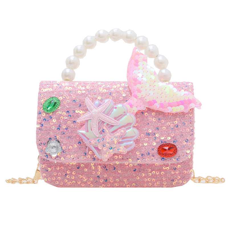 Nuevo bolso infantil bolso de moda de perlas bolso de hombro casual chaqueta de chicas bolso de cadena diagonal