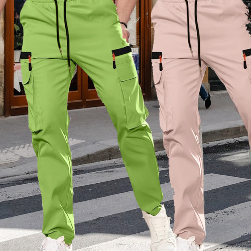 2025 New Amazon TM HYS Cross-border Men's American European Size Foreign Trade Exclusive Casual Pants Work Pants Wide