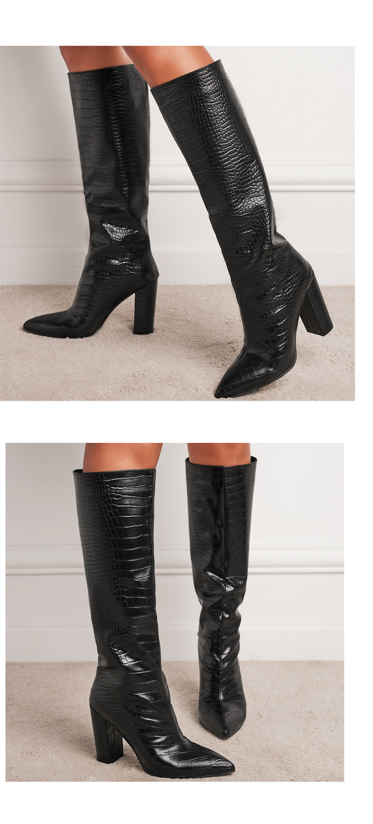  women s pointed toe and high heel knee-length long-tube boots nihaostyles wholesale clothing NSSO81734