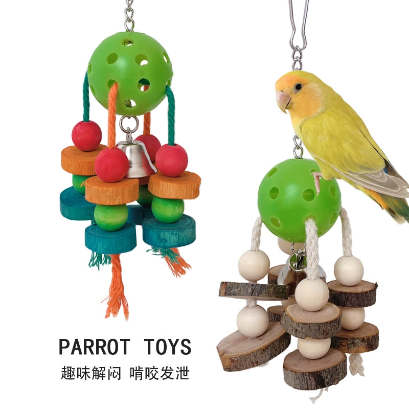 Пион Сюаньфэн птица кусает мяч деревянный попугай игрушки