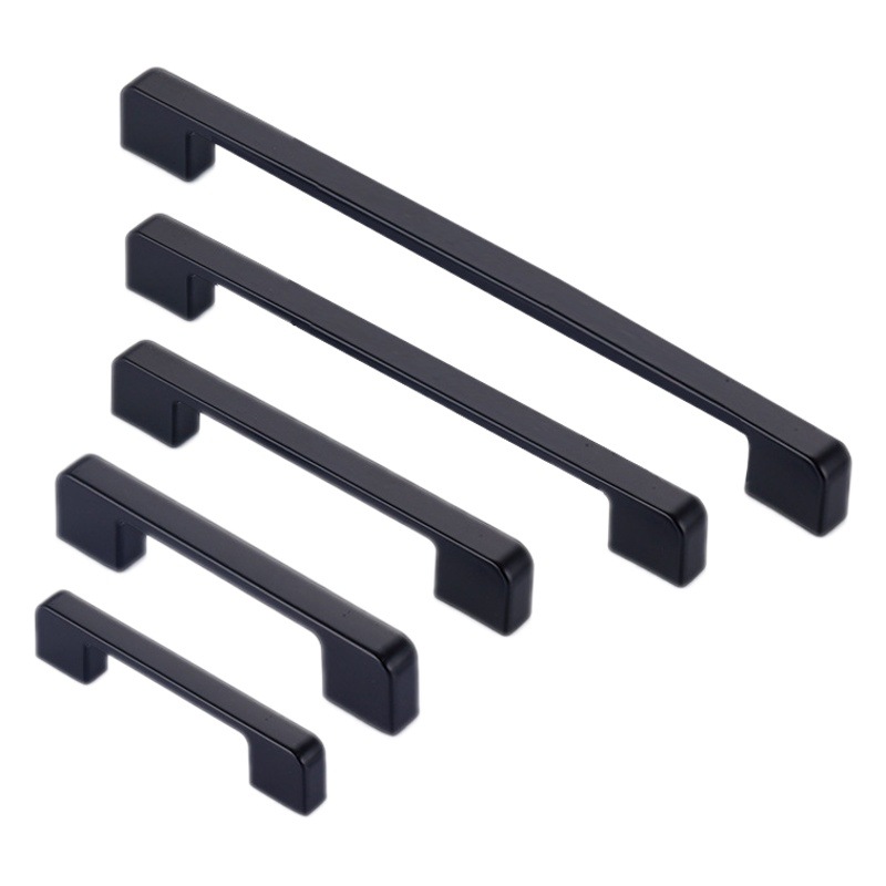 Mesita de noche hebilla de mano tablero deslizante manija armario dormitorio gabinete manija de la puerta de aleación de aluminio negro manija de la puerta negro