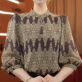 一件代发2026原版春夏季洋派百搭优雅复古法式气质小衫薄款女款上