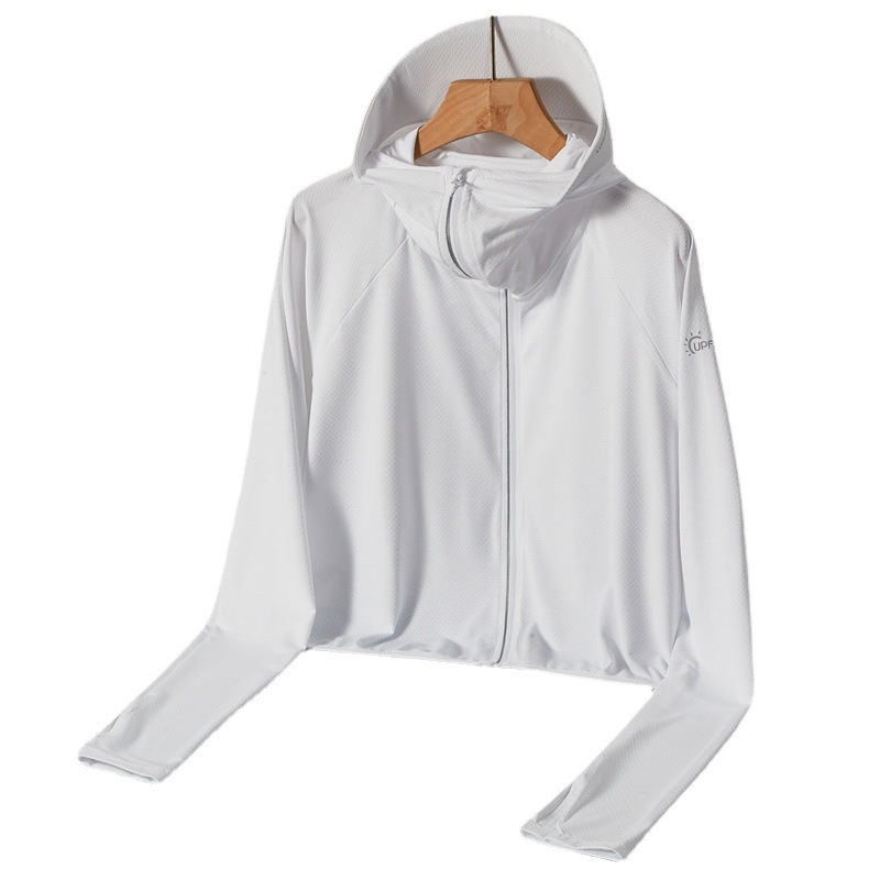 Chaqueta Capa de Protección Solar para Mujer de Poliéster con Visera Ancha y Transpirable para Ciclismo