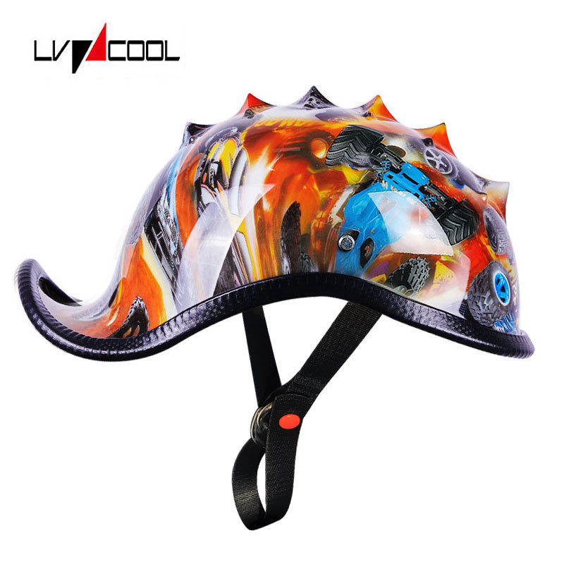 Fábrica de cascos de comercio exterior personalizados OEM Personalización de medio casco retro locomotora casco de pala casco de botella eléctrica