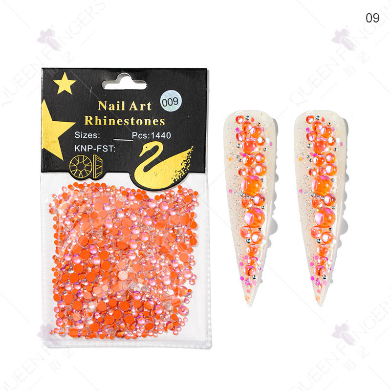 Nueva belleza de uñas color mágico perlas de peces humanos Aurora color caramelo cristal 1440 DIY uñas de cristal decorativo diamante Accesorios