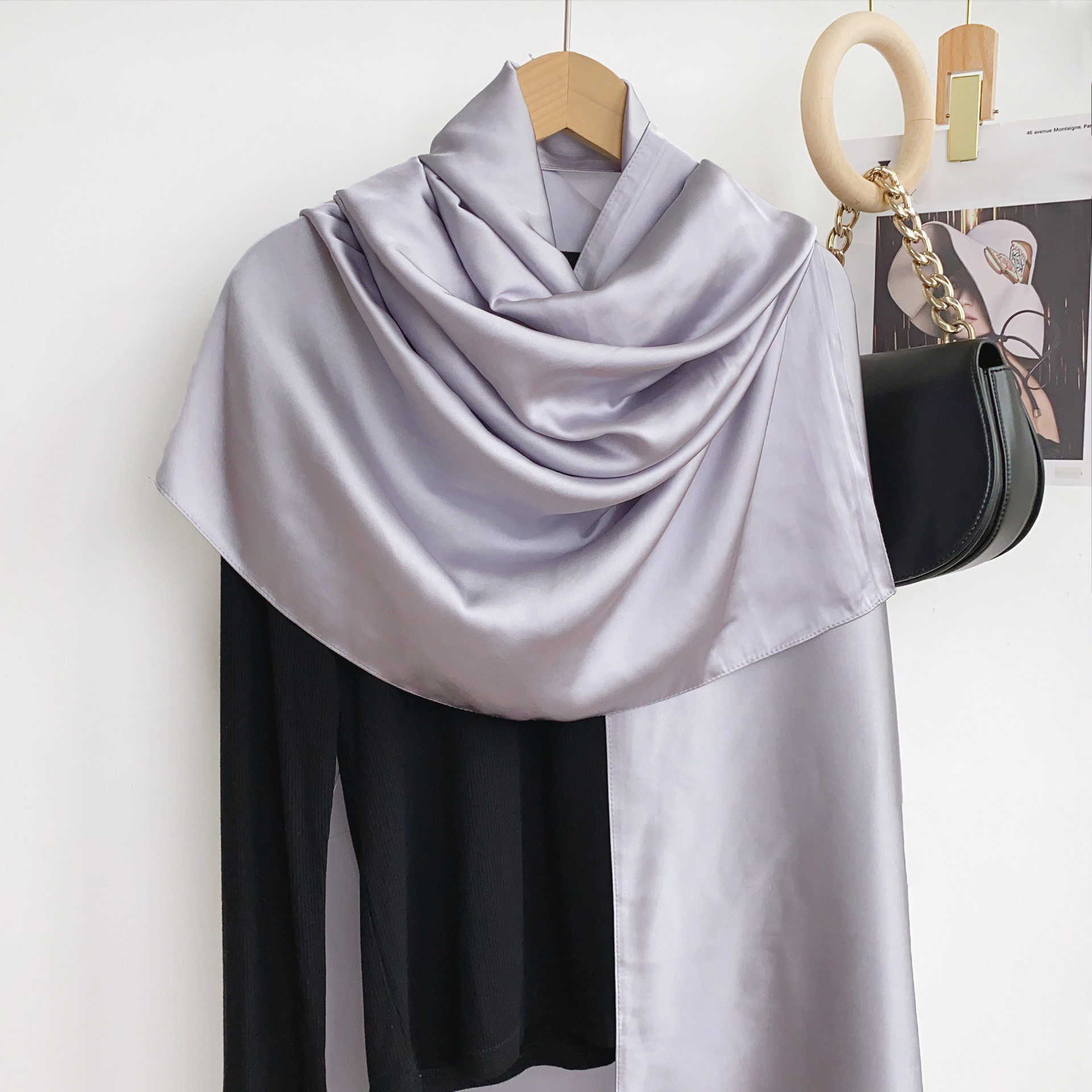 Verano delgada de gran tamaño bufanda desierto viajes protector solar chal estilo étnico bufanda seda artificial color sólido bufanda para las mujeres